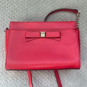Kate Spade Red Crossbody Bag with Bow Detail